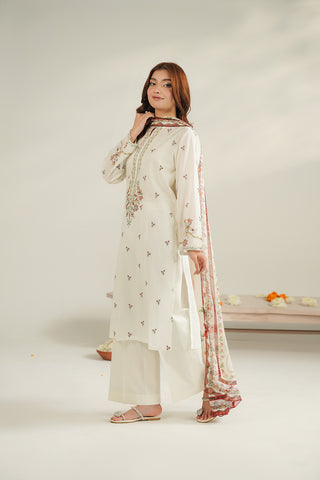 3 Piece Lawn Embroidered Unstitched Suit (UC0107)