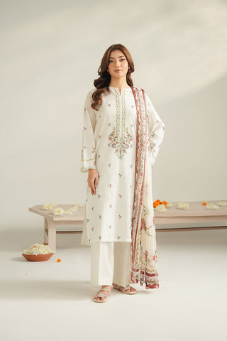 3 Piece Lawn Embroidered Unstitched Suit (UC0107)