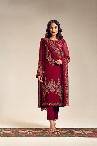 3 Piece Chiffon Embroidered (UF0026)