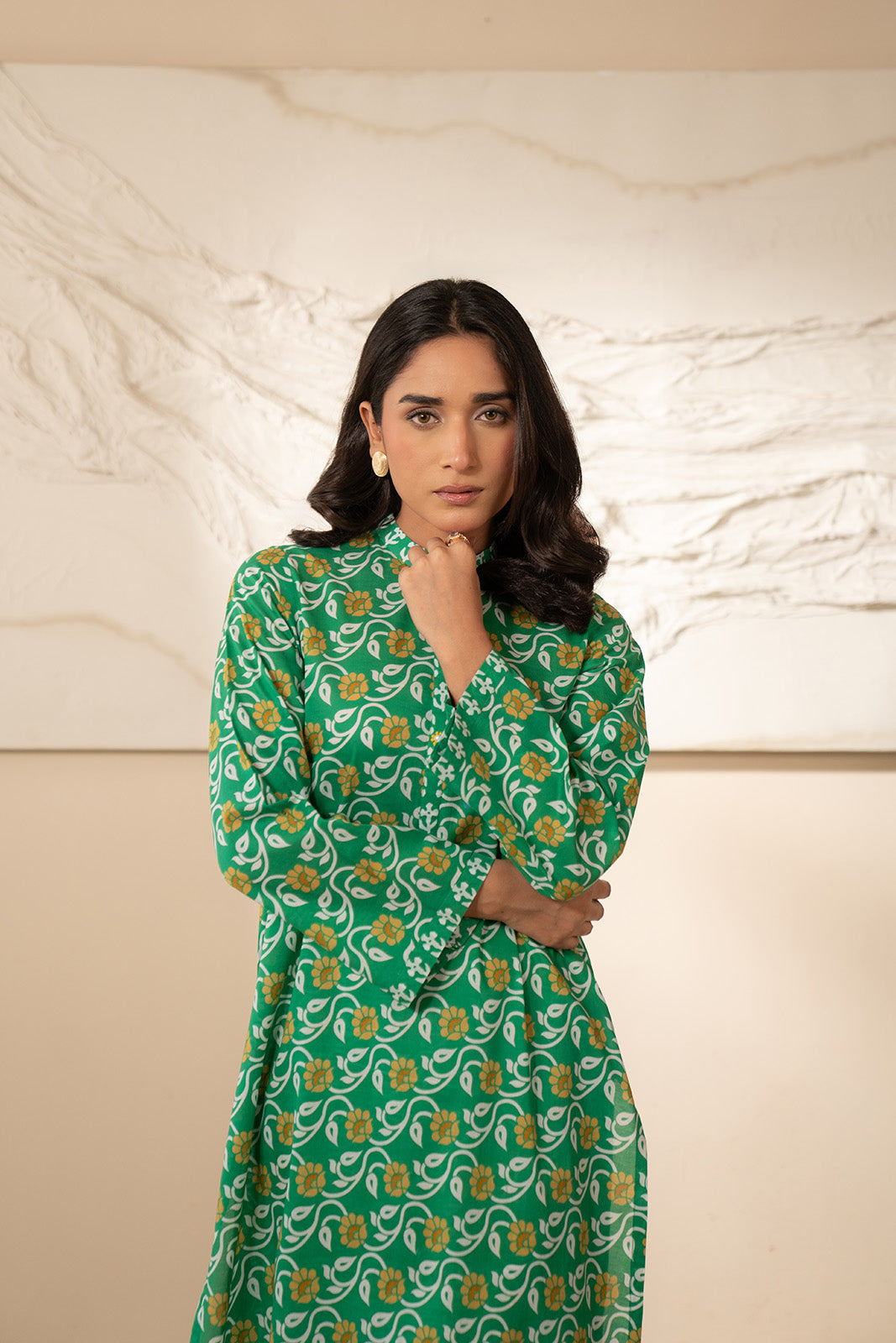 2 Piece Unstitched  Lawn Printed Suit (UC0037)