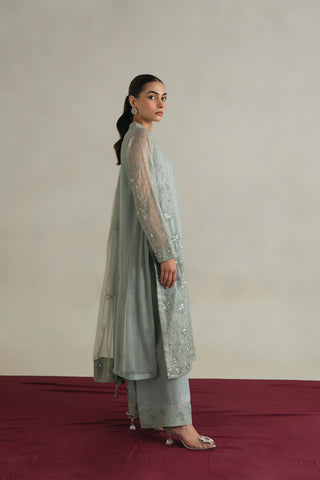 3 Piece Unstitched Badla Zari Embroidered Suit (UF0004)