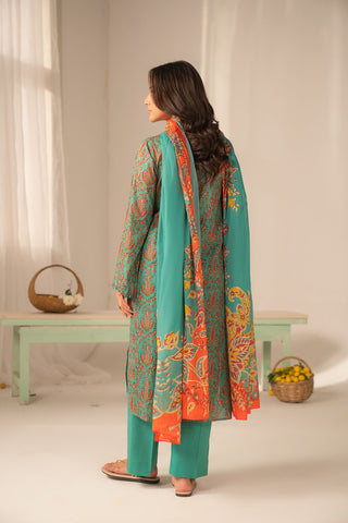 3 Piece Printed Lawn Printed Unstitched Suit (UC0118)