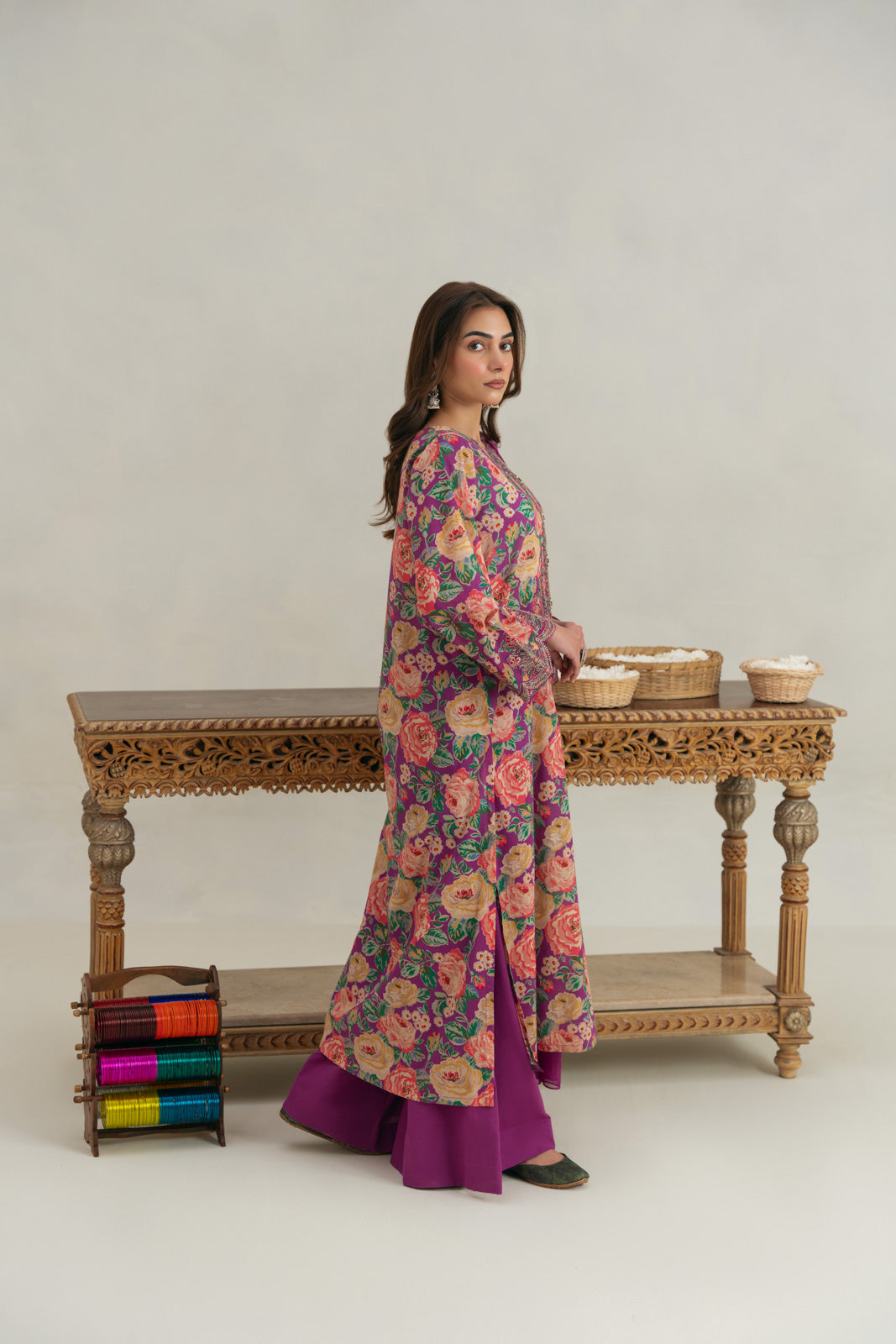 3 Piece Unstitched  Lawn Printed Suit (UC0039)