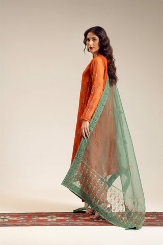 3 Piece Organza Embroidered Suit (UF0021)