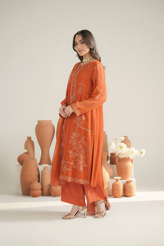 3 Piece Chiffon Embroidered Unstitched Suit (UF0030)