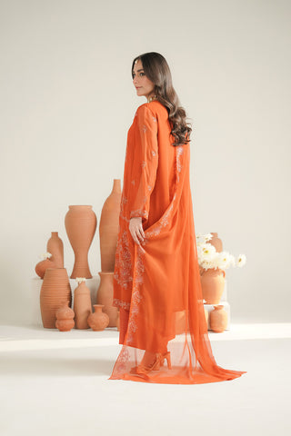 3 Piece Chiffon Embroidered Unstitched Suit (UF0030)
