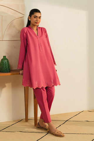 2 Piece Slub Khaddar Solid Suit  (AE0045)