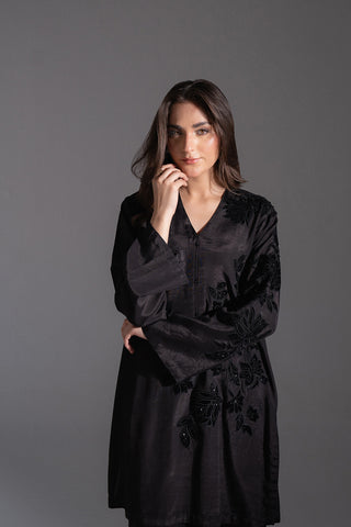 2 Piece Raw Silk Embroidered Suit (FL0113)