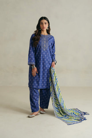 3 Piece Unstitched Printed Lawn Embroidered  Suit (UC0028)