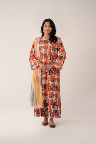3 Piece Slub Khaddar Printed Suit (UC0072)