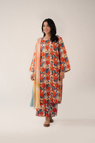 3 Piece Slub Khaddar Printed Suit (UC0072)