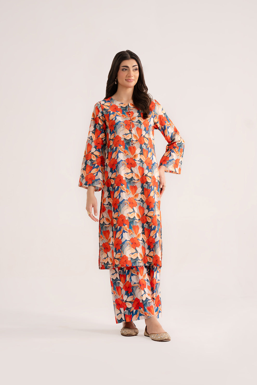 3 Piece Slub Khaddar Printed Suit (UC0072)