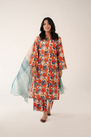 3 Piece Slub Khaddar Printed Suit (UC0072)