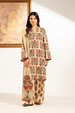3 Piece Slub Khaddar Printed Suit (UC0073)