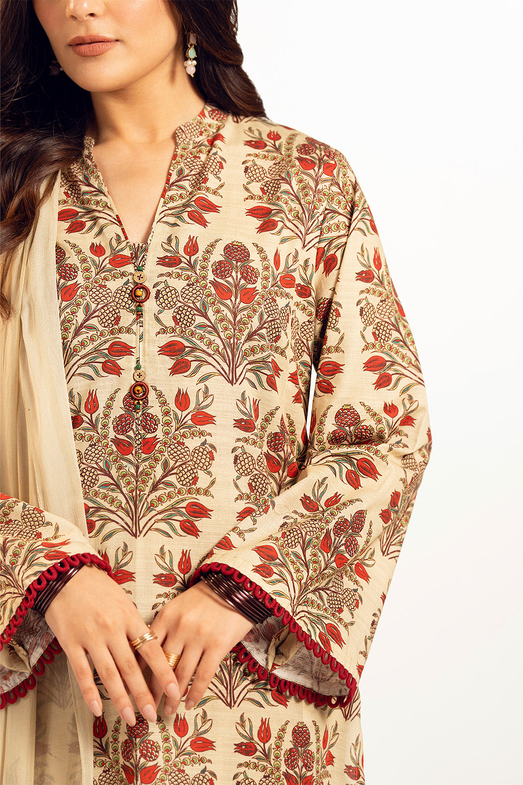3 Piece Slub Khaddar Printed Suit (UC0073)