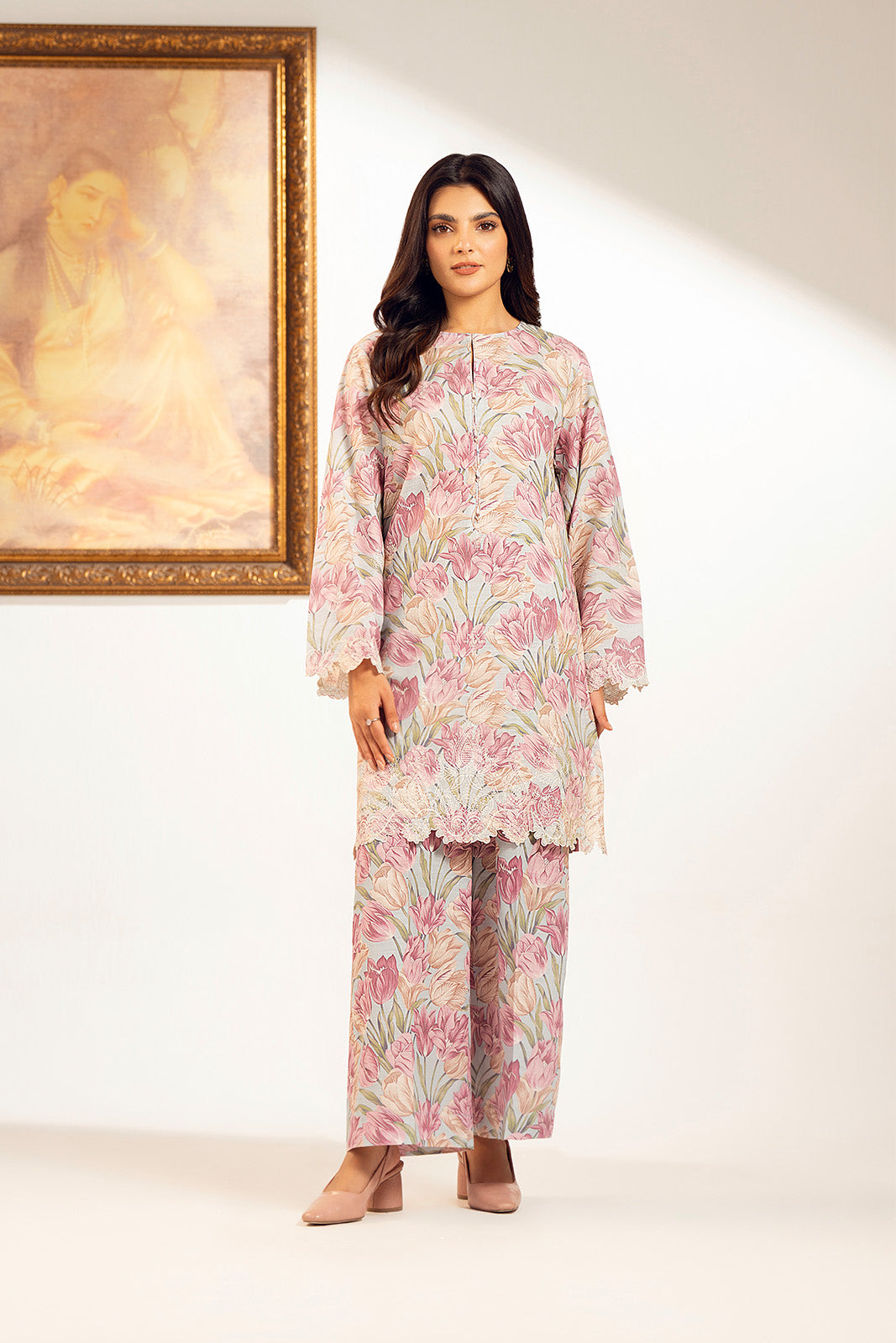 2 Piece Slub Khaddar Embroidered Suit (UC0075)