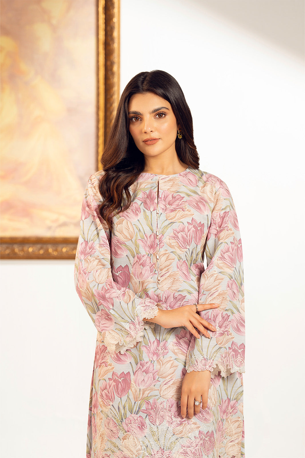 2 Piece Slub Khaddar Embroidered Suit (UC0075)