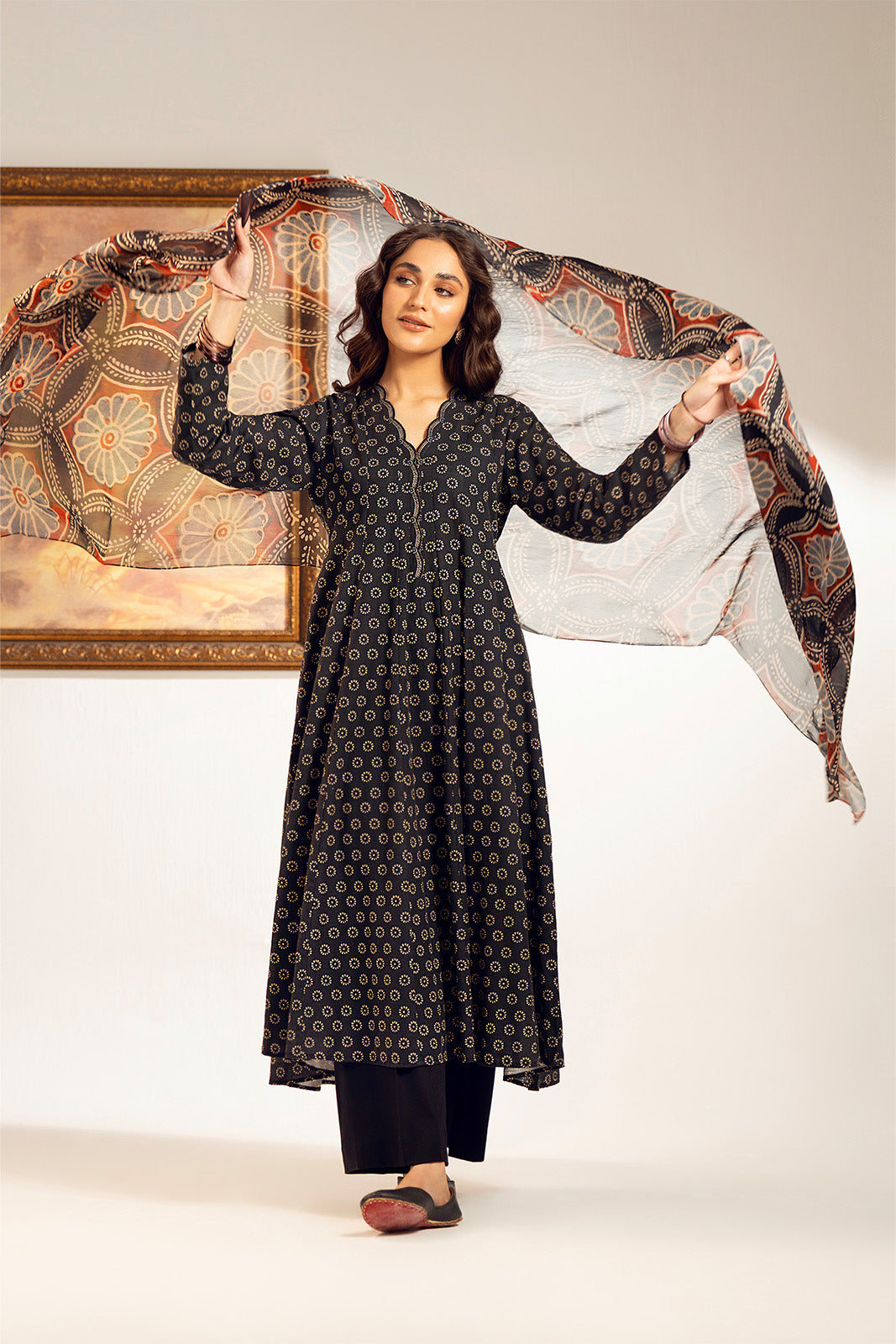 3 Piece Slub Khaddar Printed Suit (UC0076)
