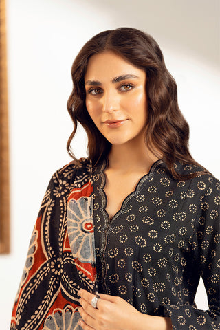 3 Piece Slub Khaddar Printed Suit (UC0076)