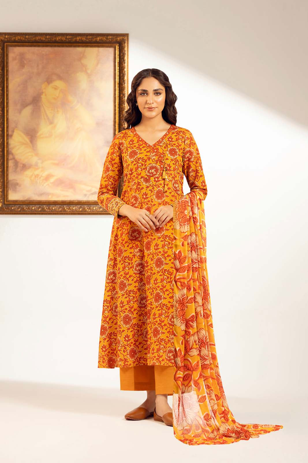 3 Piece Slub Khaddar Printed Suit (UC0077)