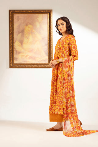 3 Piece Slub Khaddar Printed Suit (UC0077)