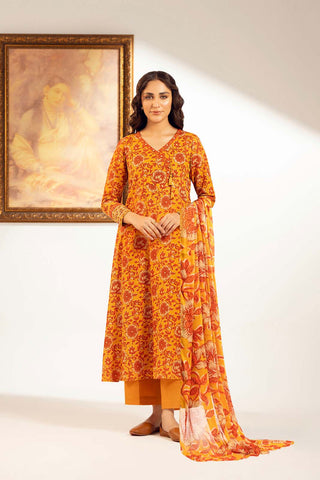 3 Piece Slub Khaddar Printed Suit (UC0077)