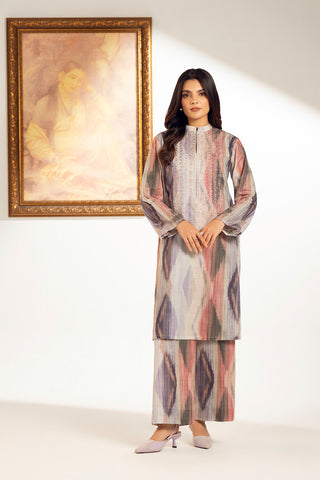 2 Piece Printed Slub Khaddar Embroidered Suit (UC0078)