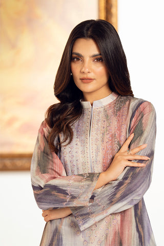 2 Piece Printed Slub Khaddar Embroidered Suit (UC0078)
