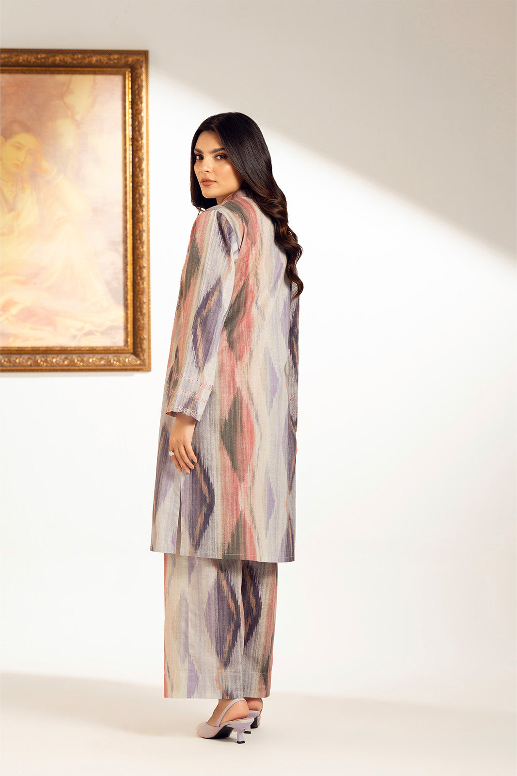 2 Piece Printed Slub Khaddar Embroidered Suit (UC0078)