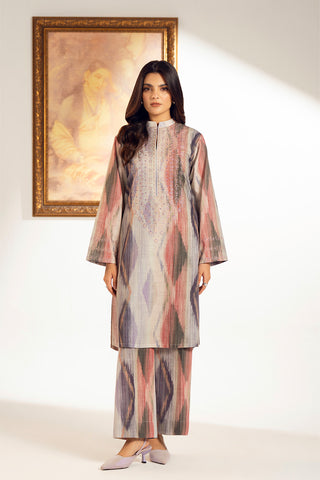 2 Piece Printed Slub Khaddar Embroidered Suit (UC0078)