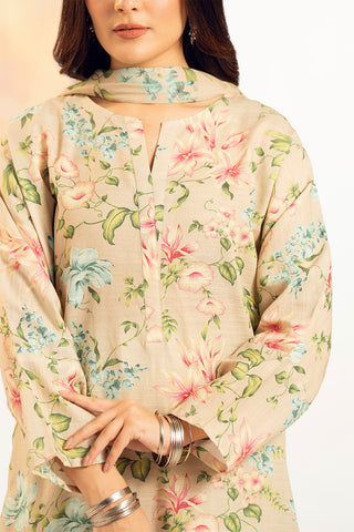 3 Piece Unstitched Slub Khaddar Printed Suit (UC0080)