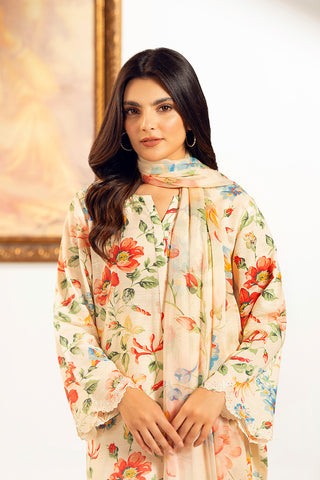 3 Piece Unstitched Printed Slub Khaddar Printed (UC0083)