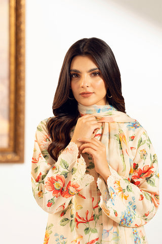 3 Piece Unstitched Printed Slub Khaddar Printed (UC0083)
