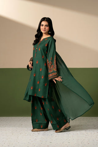 3 Piece Slub Khaddar Printed Unstitched Suit (UC0142)
