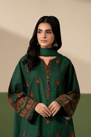 3 Piece Slub Khaddar Printed Unstitched Suit (UC0142)