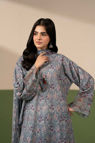 3 Piece Printed Slub Khaddar Printed Unstitched Suit (UC0144)
