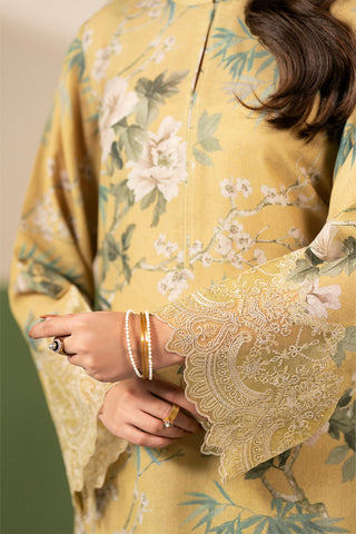 3 Piece Printed Lawn Karandi Embroidered Unstitched Suit (UC0145)