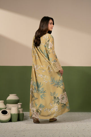 3 Piece Printed Lawn Karandi Embroidered Unstitched Suit (UC0145)