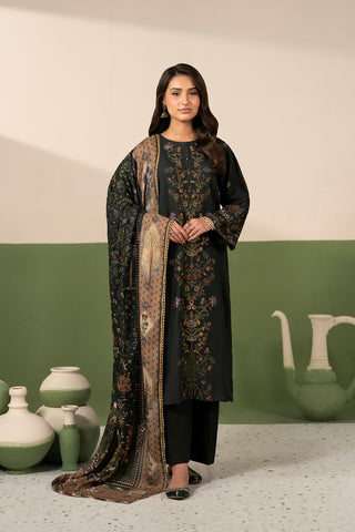 3 Piece Slub Khaddar Embroidered Unstitched Suit (UC0146)