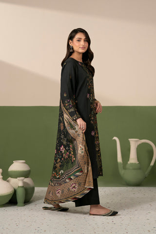 3 Piece Slub Khaddar Embroidered Unstitched Suit (UC0146)