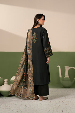 3 Piece Slub Khaddar Embroidered Unstitched Suit (UC0146)