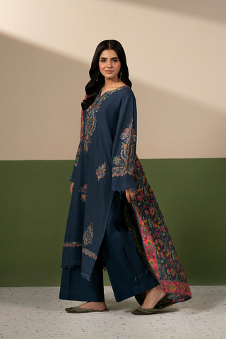 3 Piece Cotton Karandi Embroidered Unstitched Suit (UC0147)