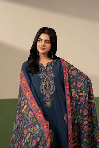 3 Piece Cotton Karandi Embroidered Unstitched Suit (UC0147)