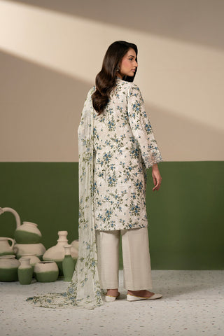 3 Piece Printed Slub Khaddar Embroidered Unstitched Suit (UC0149)