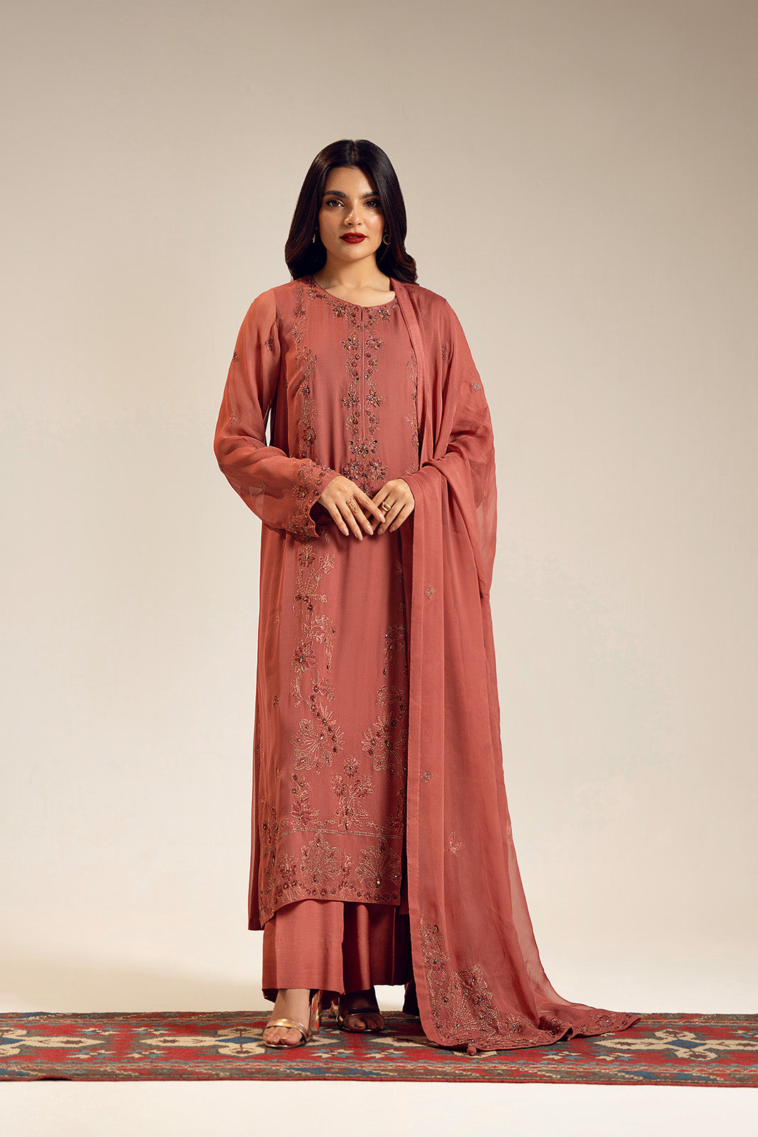 3 Piece Unstitched Chiffon Embroidered (UF0023)
