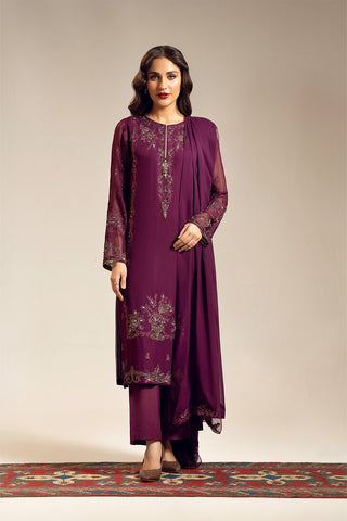 3 Piece Chiffon Embroidered (UF0025)