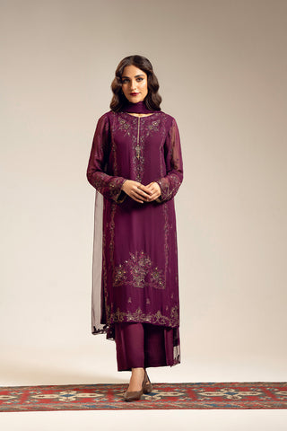 3 Piece Chiffon Embroidered (UF0025)