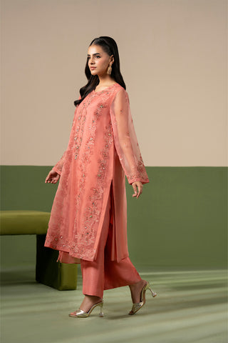 3 Piece Organza Embroidered Unstitched Suit (UF0044)