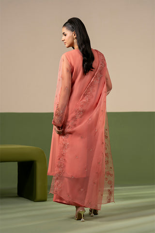 3 Piece Organza Embroidered Unstitched Suit (UF0044)