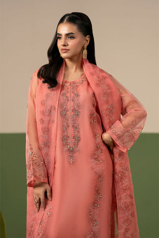 3 Piece Organza Embroidered Unstitched Suit (UF0044)